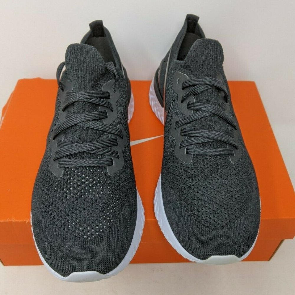 Nike Epic React Flyknit 2 Black Grey White Men's - Picture 2 of 7